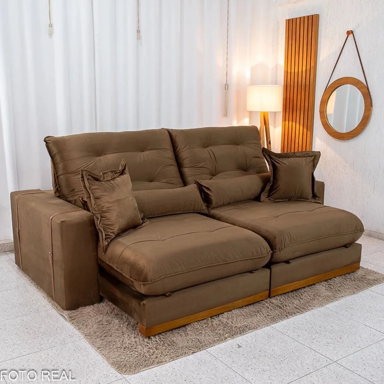 Sofá Retrátil Reclinável Toronto 2.50m D33 e Molas Ensacadas rf98