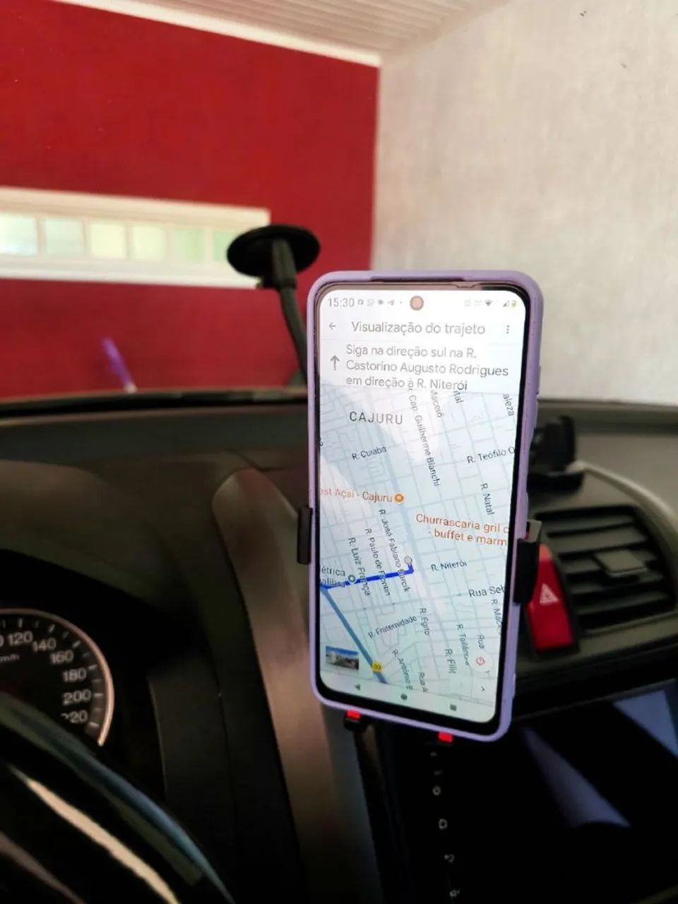 Suporte Celular Flexível uso para-brisa  veicular Tomate - Foto 4