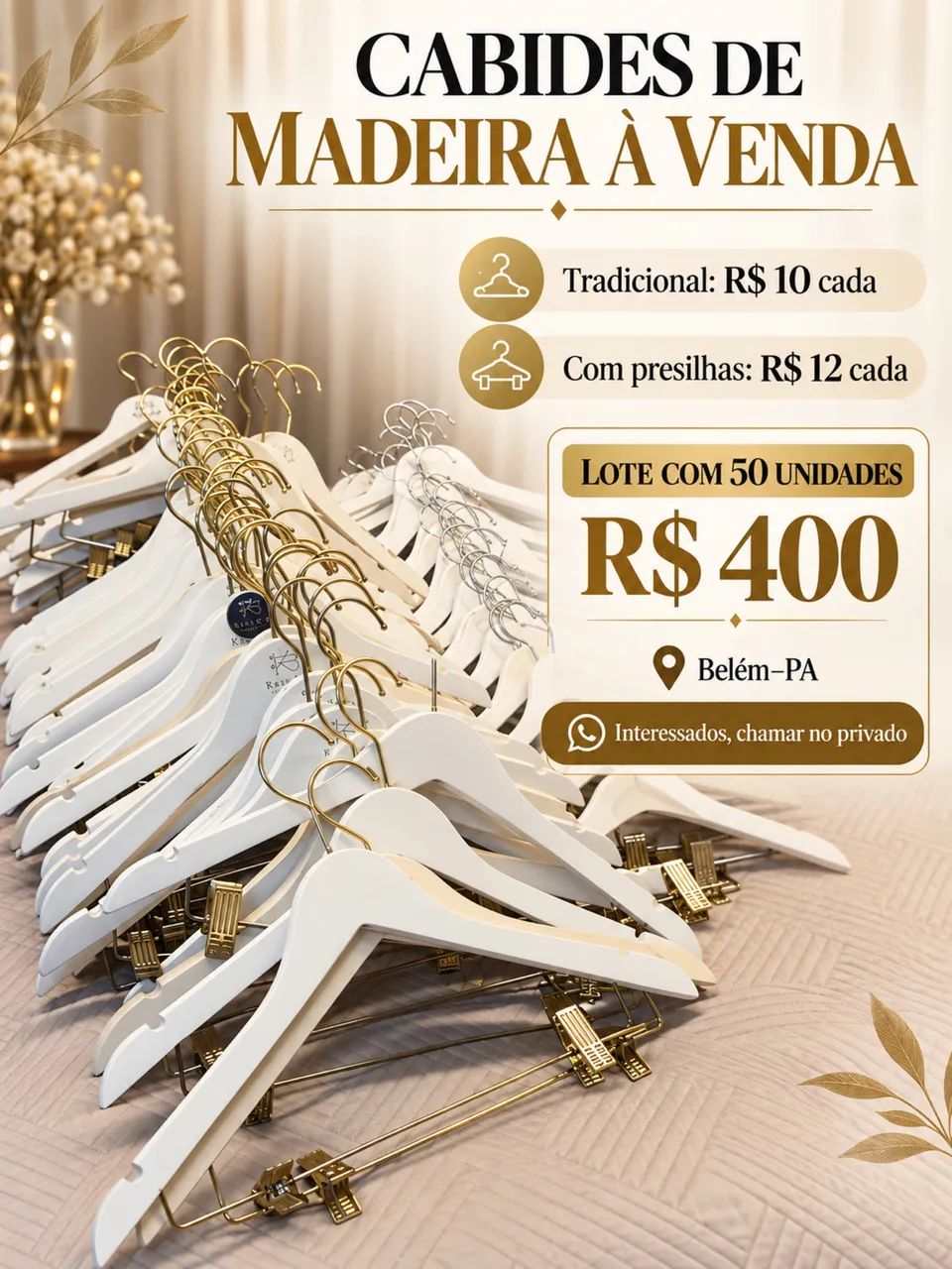 Venda de cabides ou cruzetas 