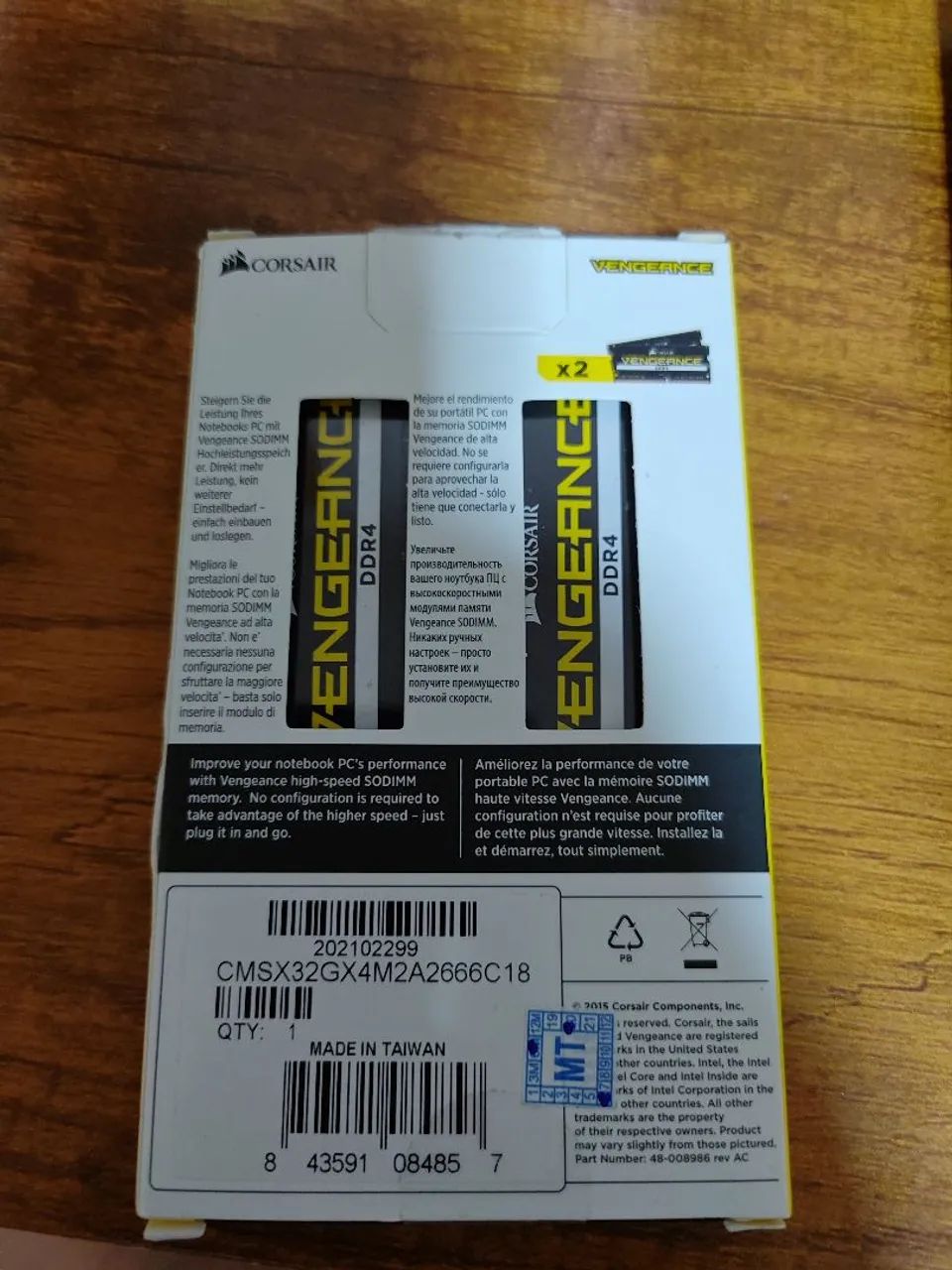 Memória Ram Notebook 32gb (2x16gb) Corsair Vengeance DDR4 - Impecável - Foto 2