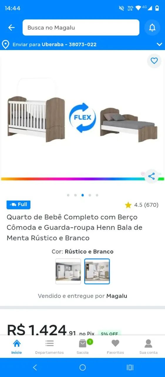 Berço semi novo 