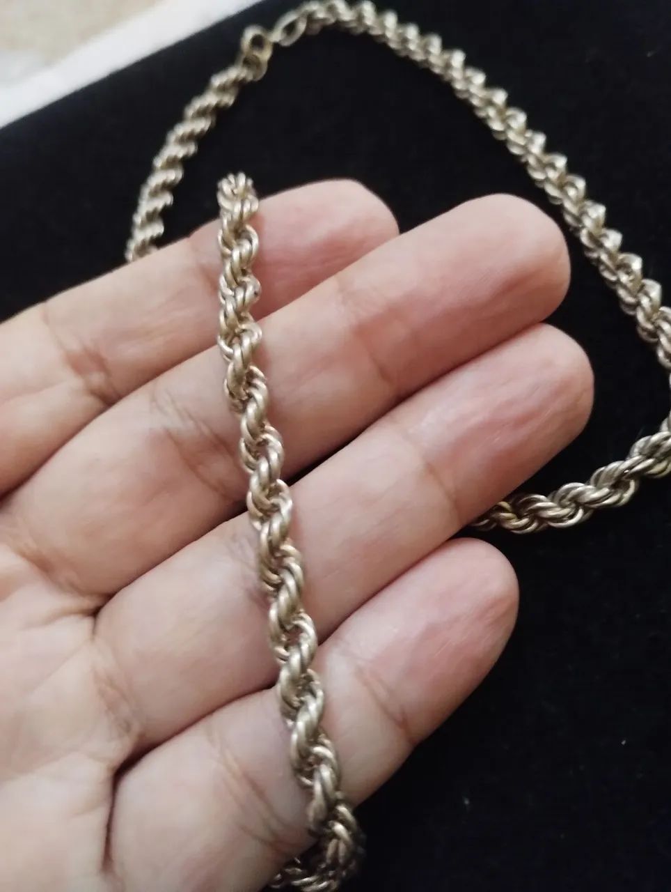 Corrente em prata de lei, elo trançado, peça maciça  - Foto 2
