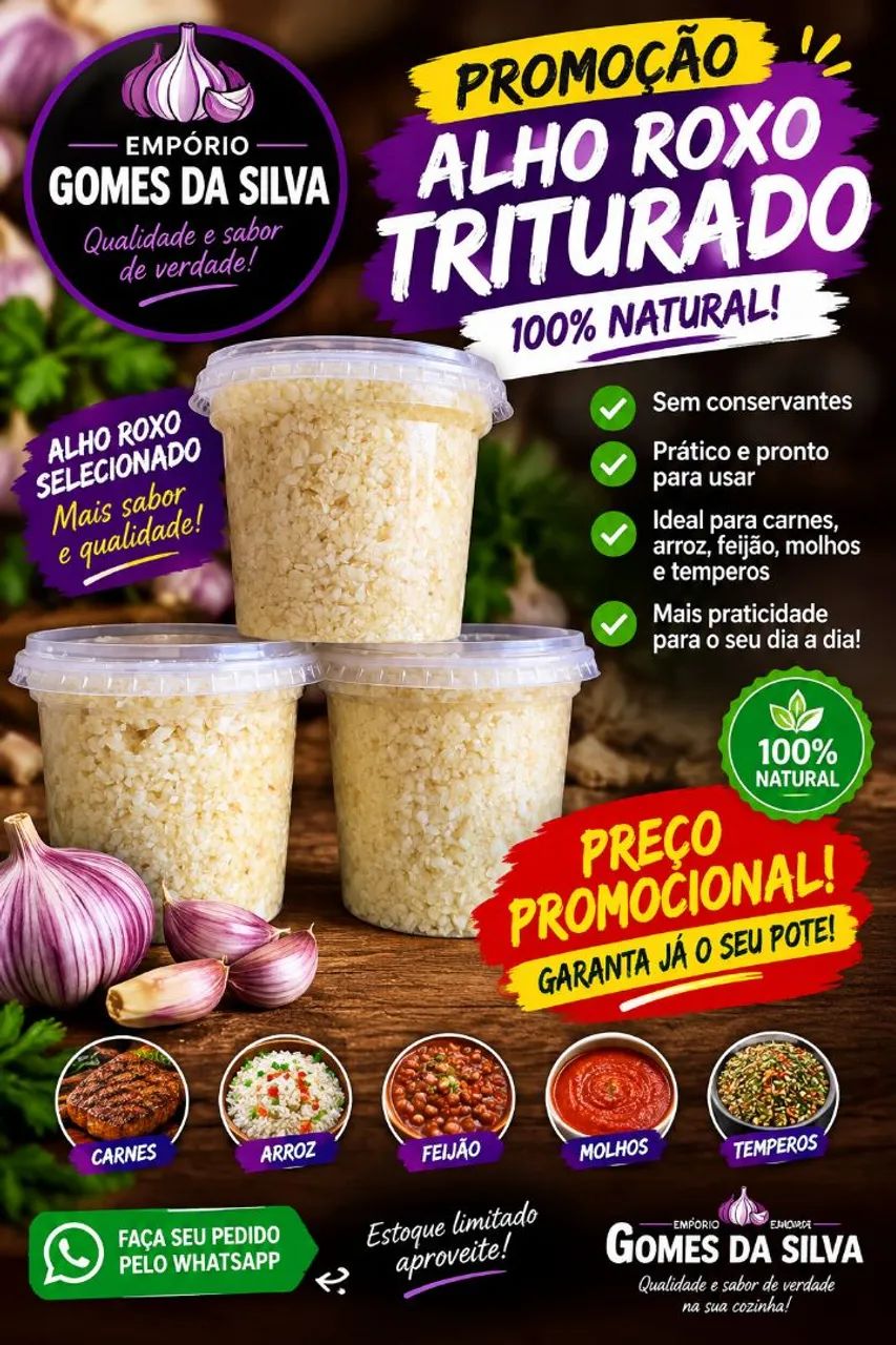 Alho roxo triturado - Foto 2