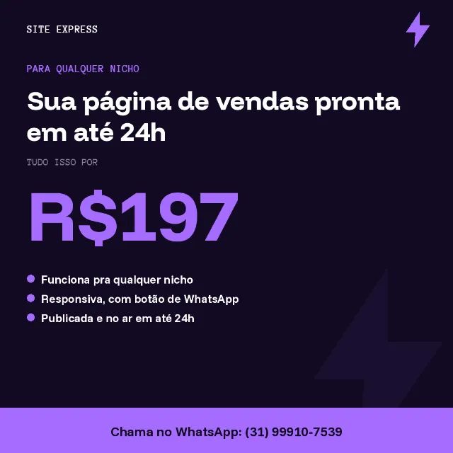 Página  de vendas para qualuer nicho