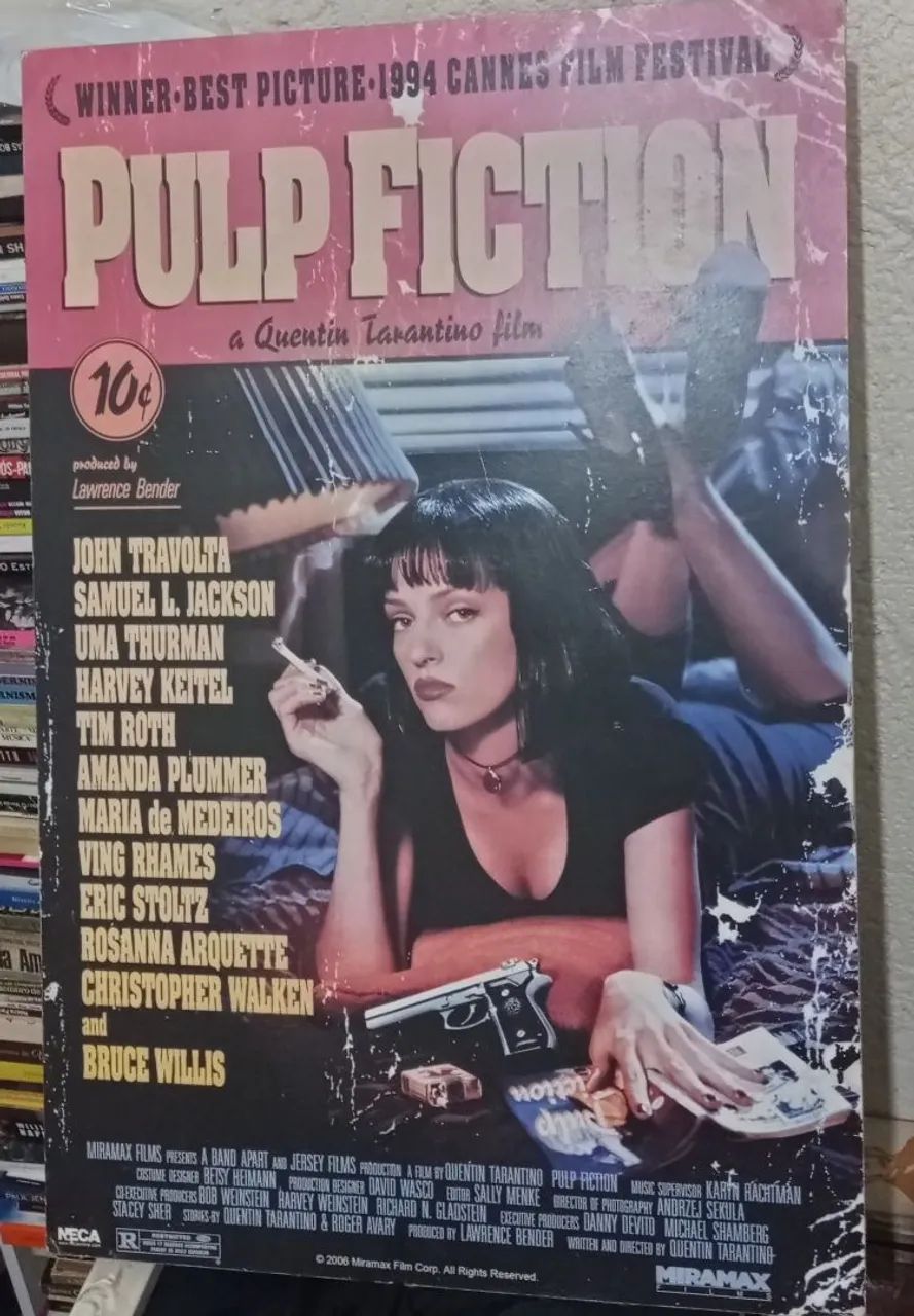 Quadro Pôster Filme Pulp Fiction Tempo de Violência 60x90