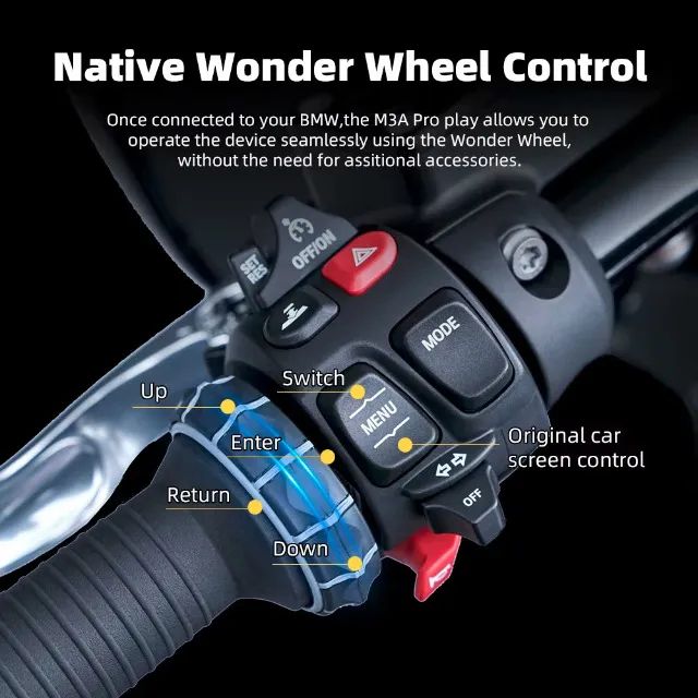 Carplay Moto BMW 6.2 polegadas - Conexão pelo Joystick - Multimídia - Foto 3