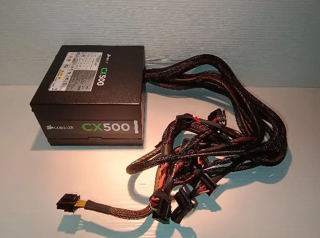 Fonte PC Corsair CX500 com cabo de força - Foto 3