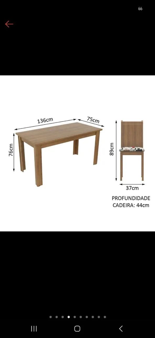 Mesa com 6 cadeiras em perfeito estado  - Foto 2