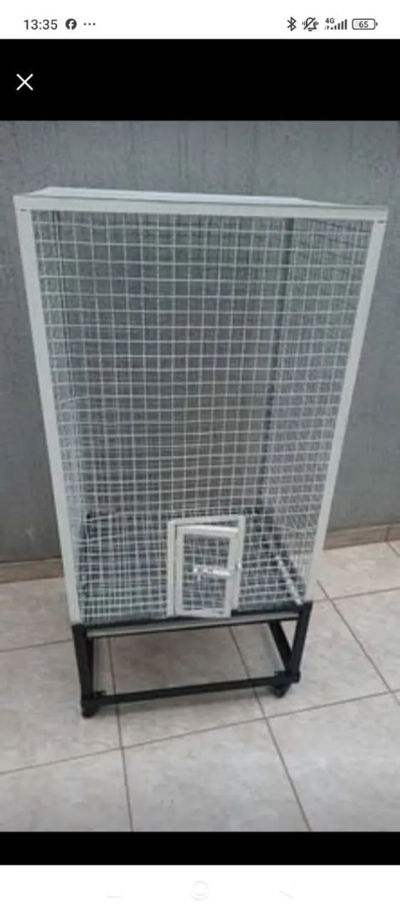 Gaiola para papagaio chinchila pássaros com rodinha bandeja galvanizada super conservado  - Foto 2