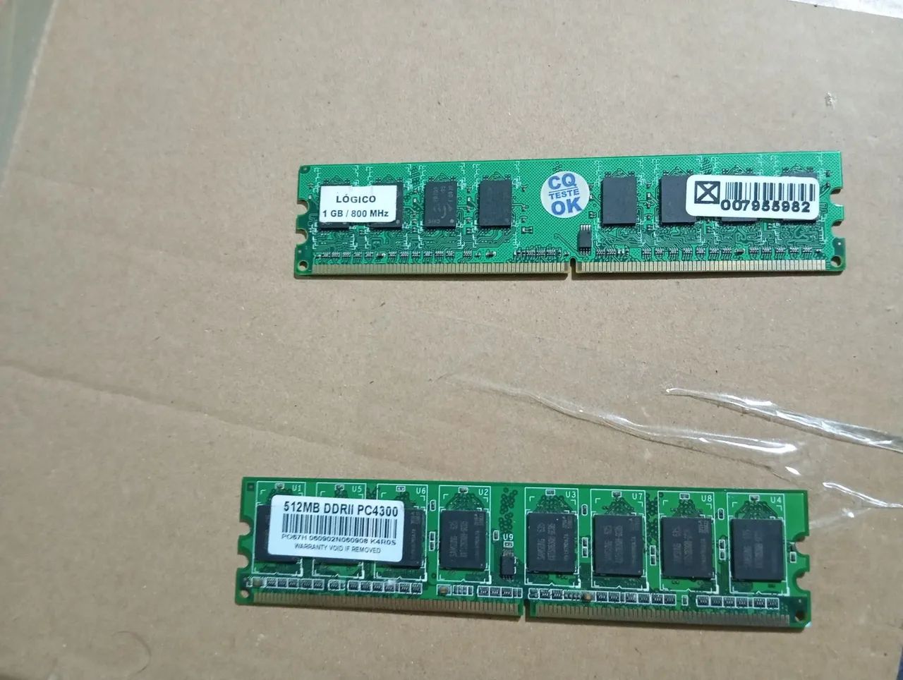 MEMÓRIAS RAM DDR2 DE 1GB/512MB