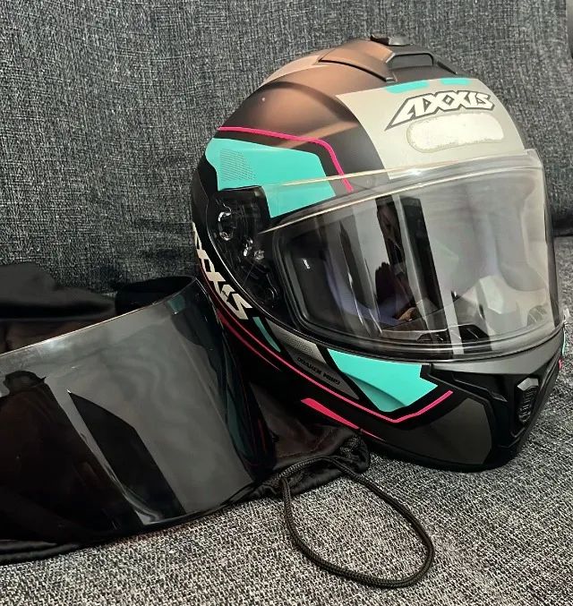 Capacete Axxis Draken Wind | 2 Viseiras + Capa - Foto 2