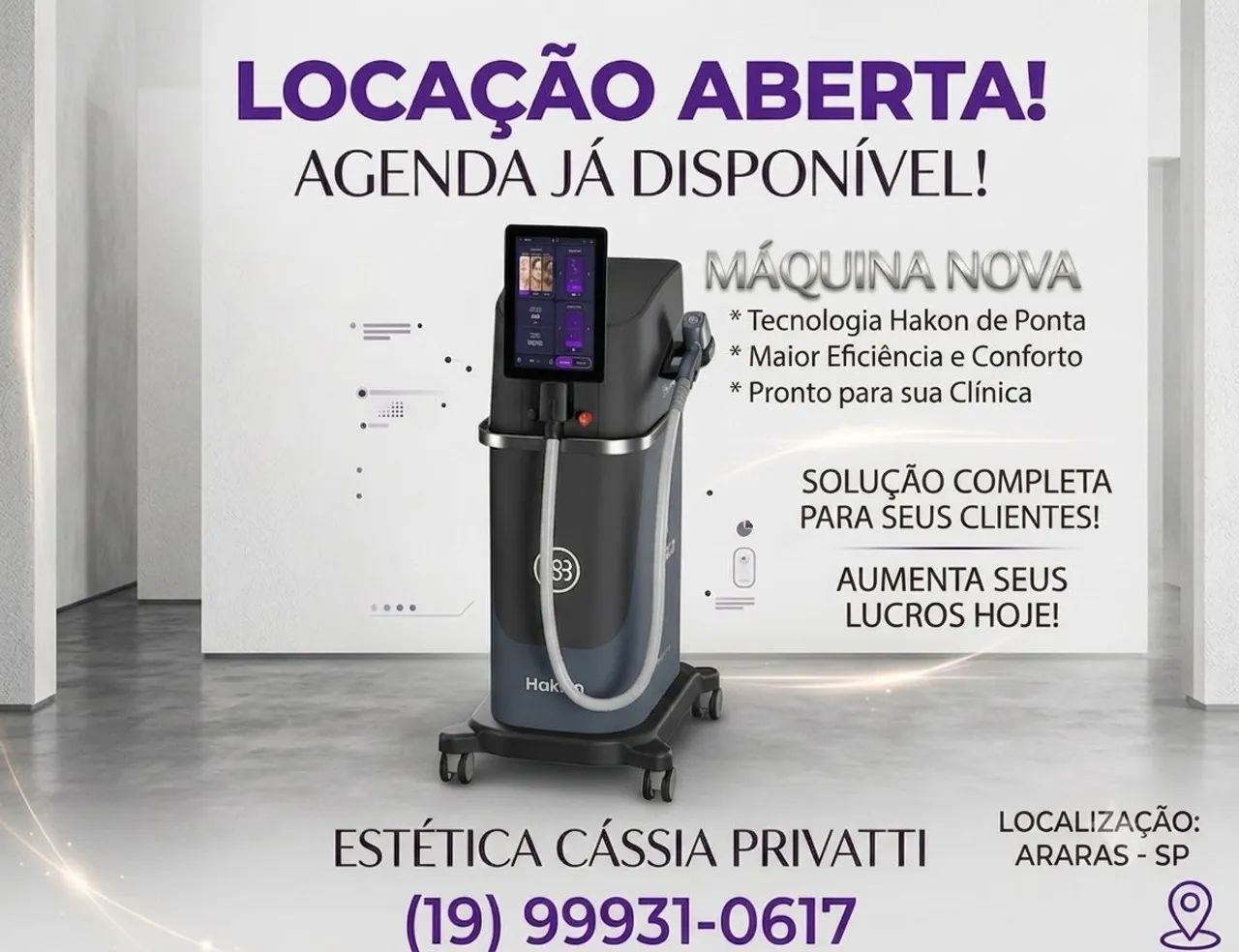 Aluguel de Máquina de depilação a laser 