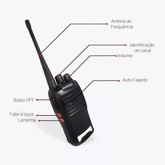 Rádio Comunicador 16 Canais Alcance 12 km Profissional Baofeng - Foto 4