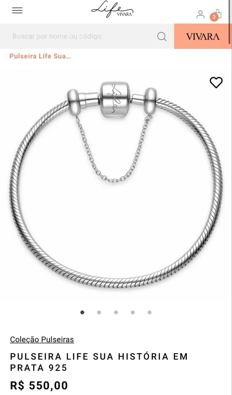 Pulseira Life Vivara 925 - Foto 3
