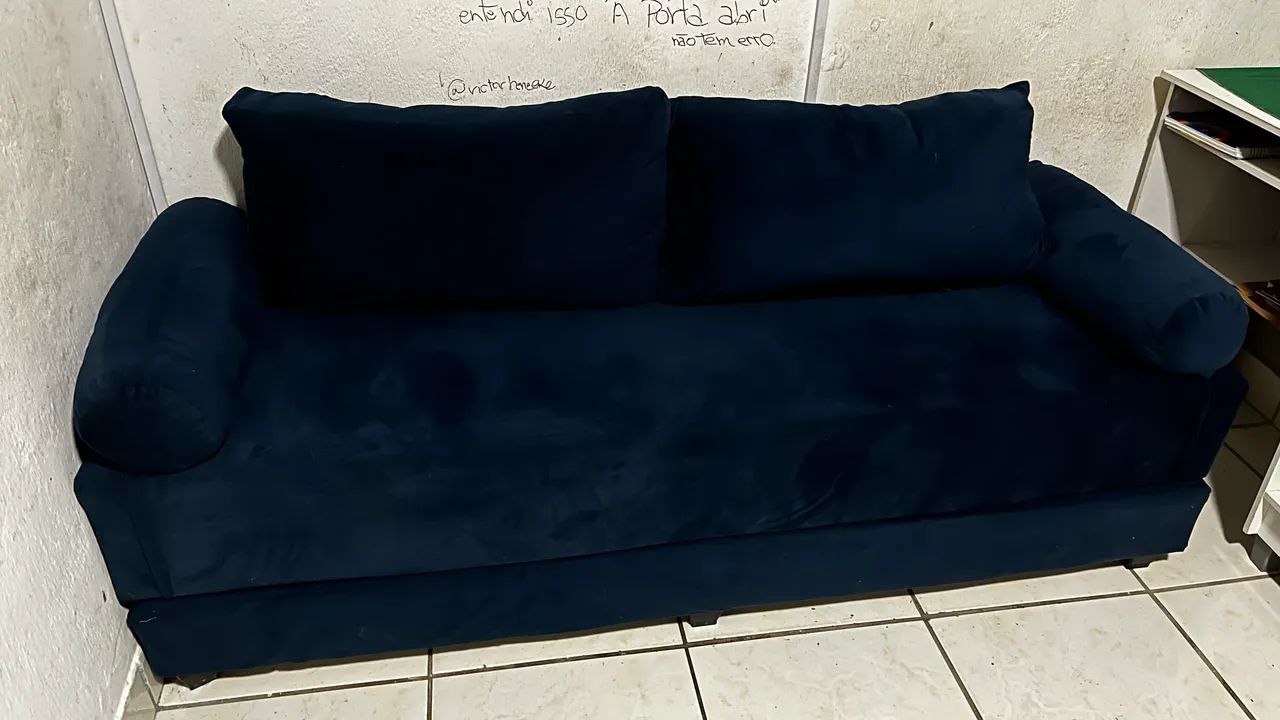 Sofá-cama azul marinho  - Foto 2