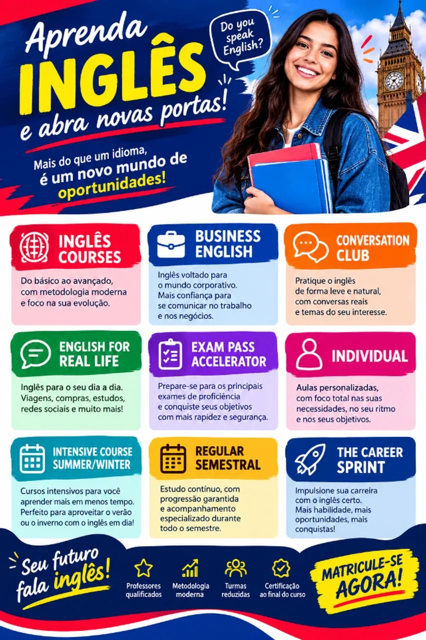 Curso de Inglês Embrace Language Center. 
