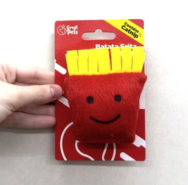 Brinquedo de Pelúcia com Catnip para Gatos - Batata Frita - The Great Pets