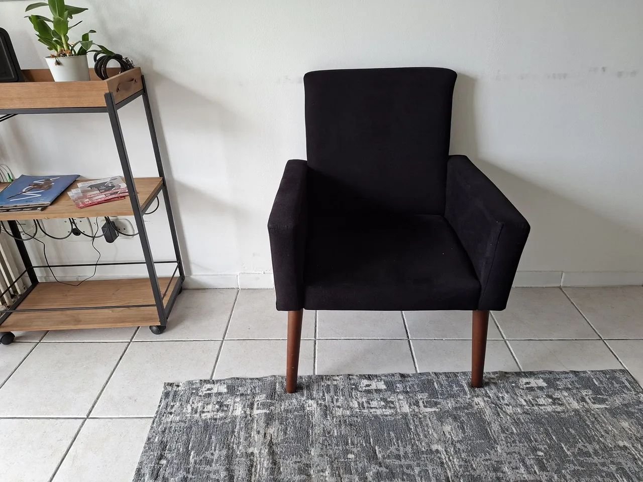 Poltrona de Veludo Preta - Foto 3