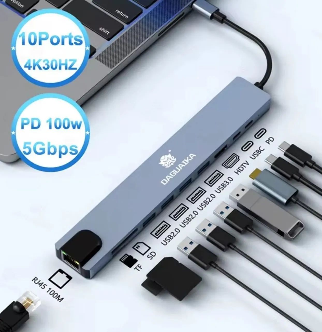Hub 10 em 1 Usb-c em alumínio 