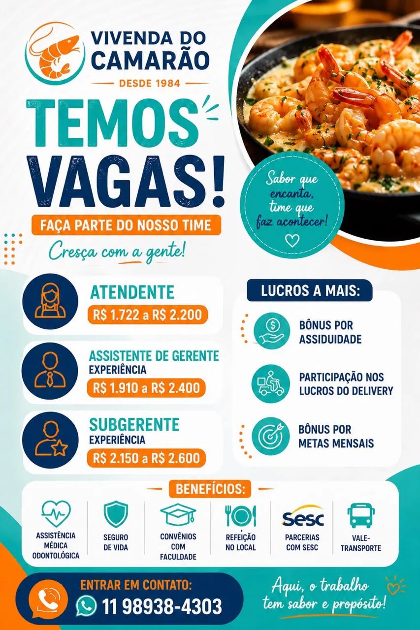 Vagas disponíveis 
