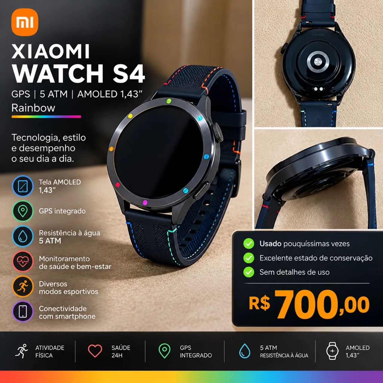 Xiaomi Watch S4 versão Rainbow