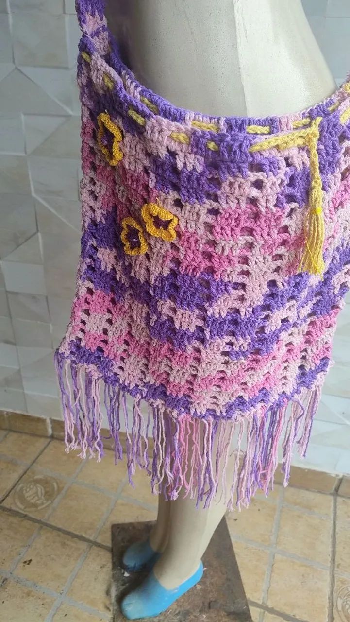 Bolsa crochê manual grande