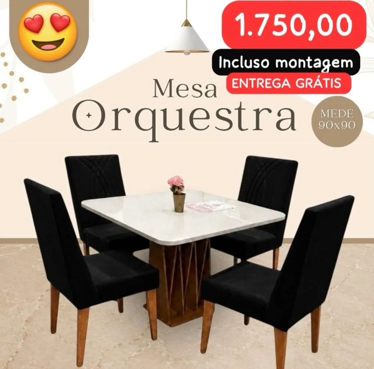 Conjuntos de Mesa de Vidro+ Cadeiras Elegantes (Entrega Grátis) - Foto 2