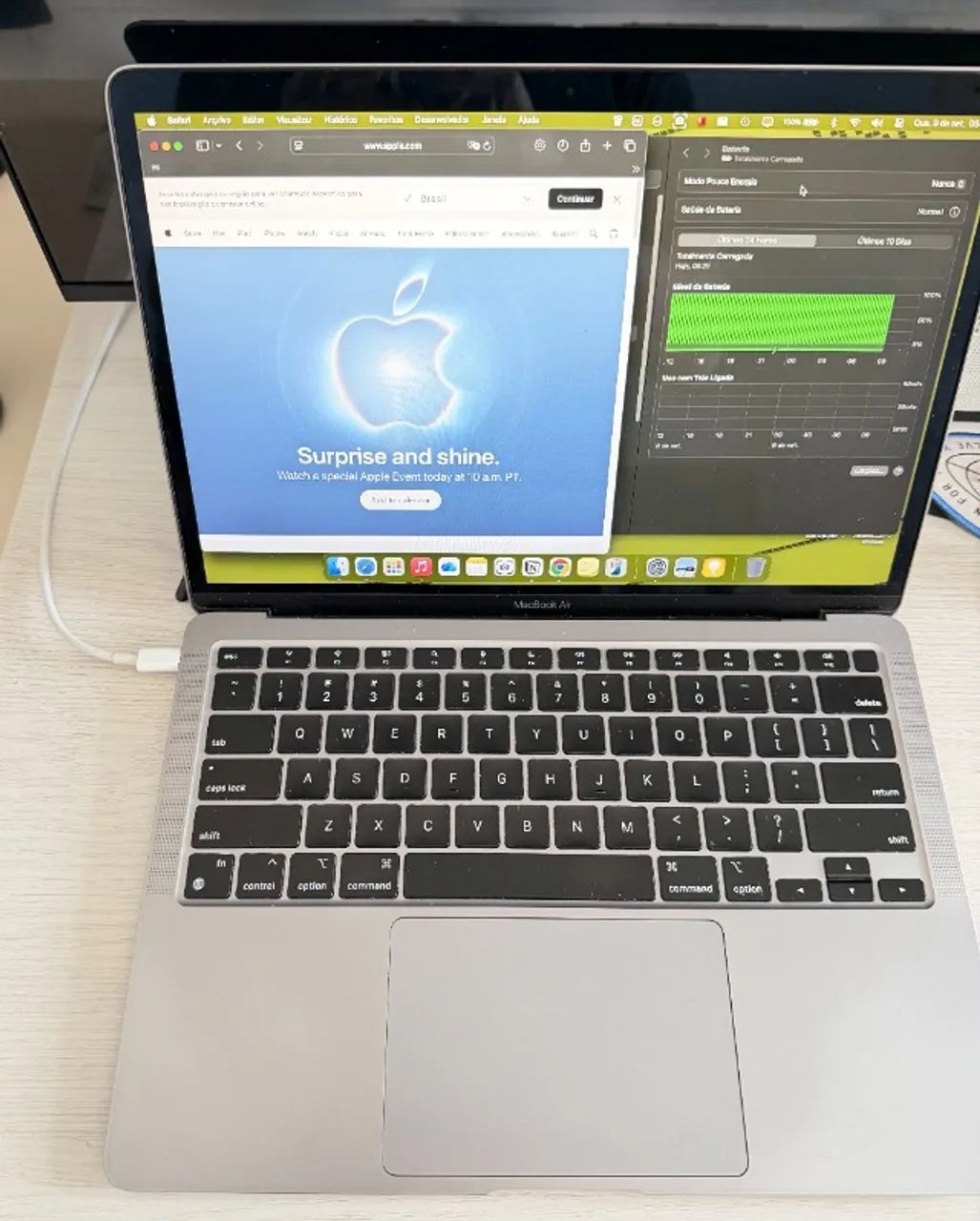 Apple Macbook Air M1 256gb 2021 8gb ram. Bateria 84% - sem marcas