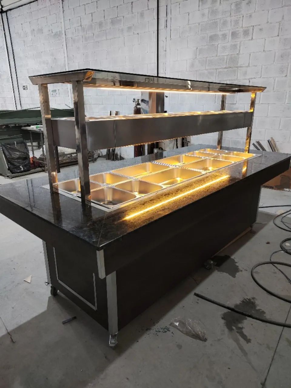 Buffet Self Service Quente 2 Andares com Granito e LED - Foto 4