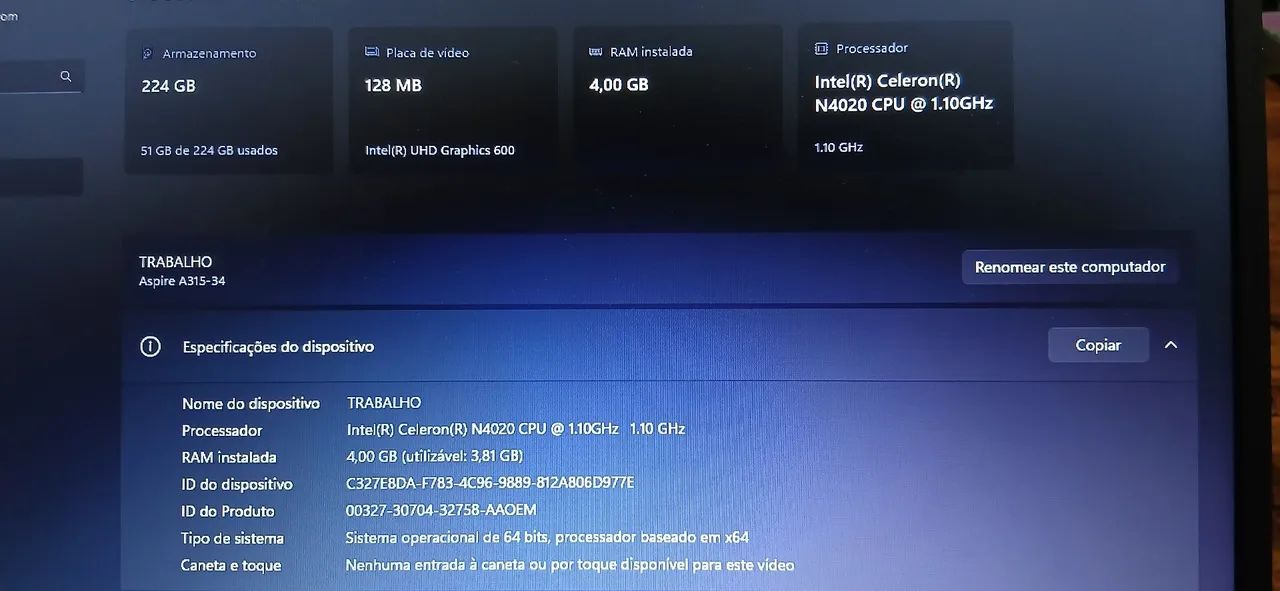 Notebook Acer aspire 3 - Foto 4
