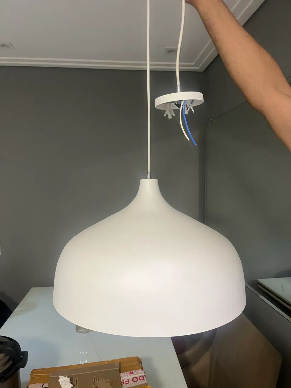 Lustre Pendente Branco Moderno