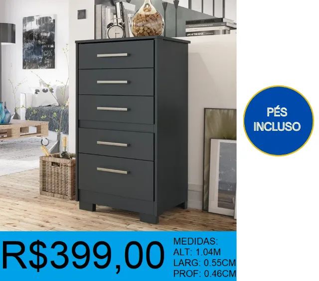 Comoda- batrol - 5 gavetas - compre hoje e receba em até 72 horas