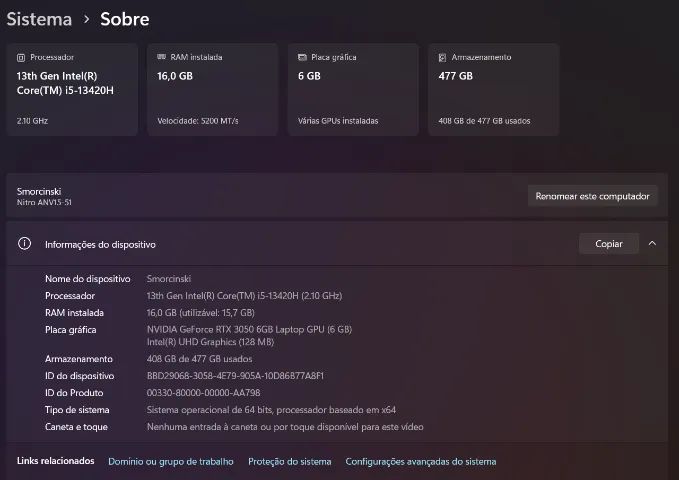 Acer Nitro V15 RTX 3050 16GB de RAM - Foto 3