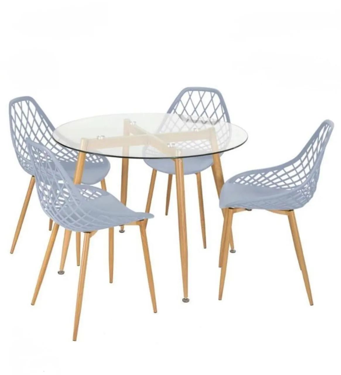Mesa de vidro com 4 cadeiras