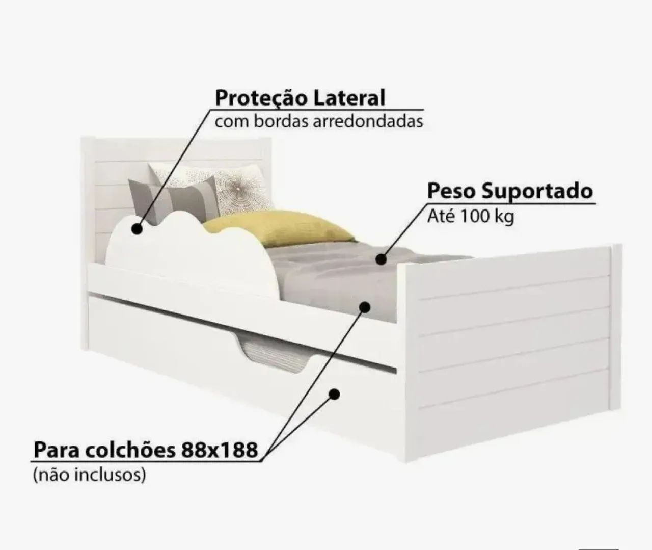Cama solteiro infantil com bicama - Foto 2