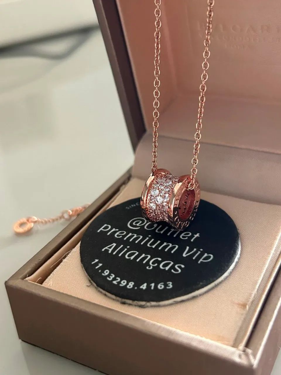 Colar bvlgari bzero1 cravejado rose - Foto 2