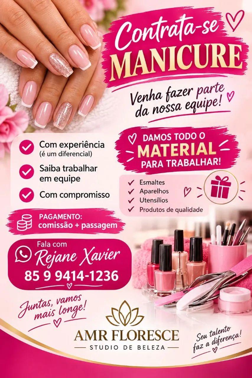 Vaga de emprego para manicure