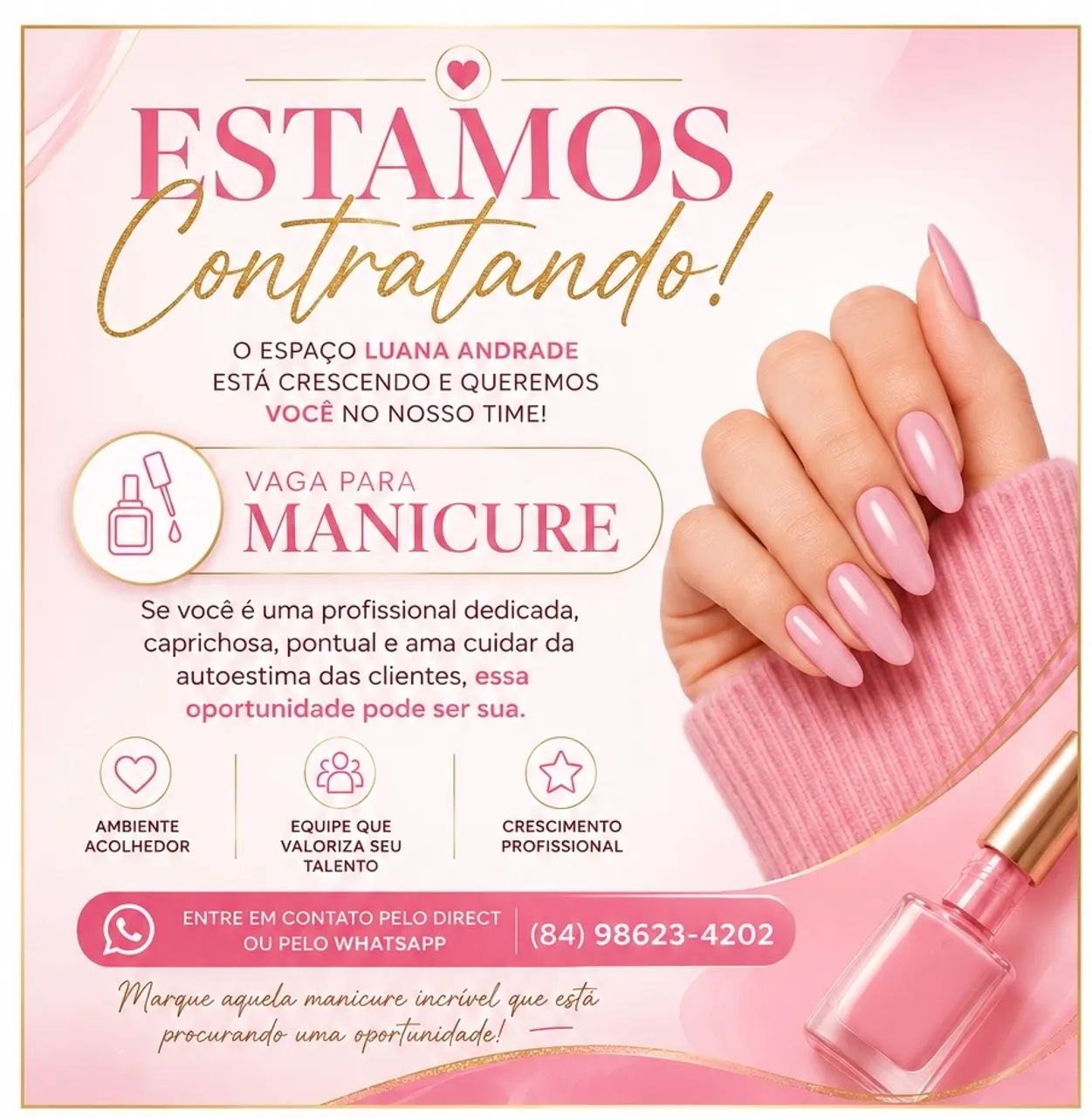 Vaga para manicure 