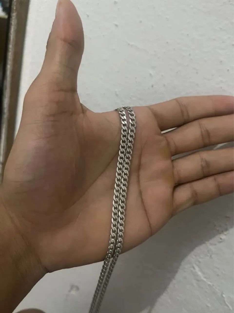 Corrente de prata 6 milímetros 60 comprimento - Foto 2