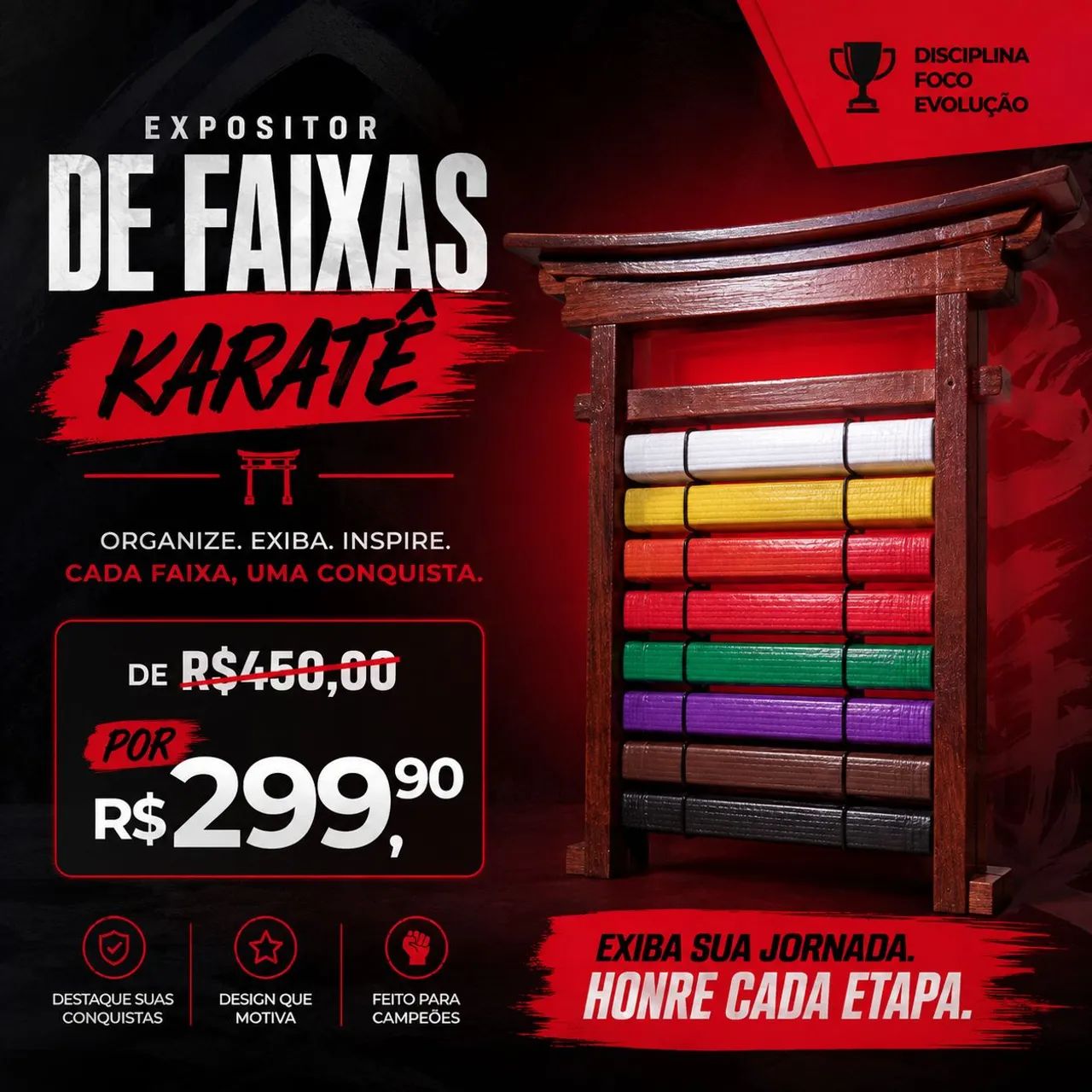Expositor de Faixas de Karatê 