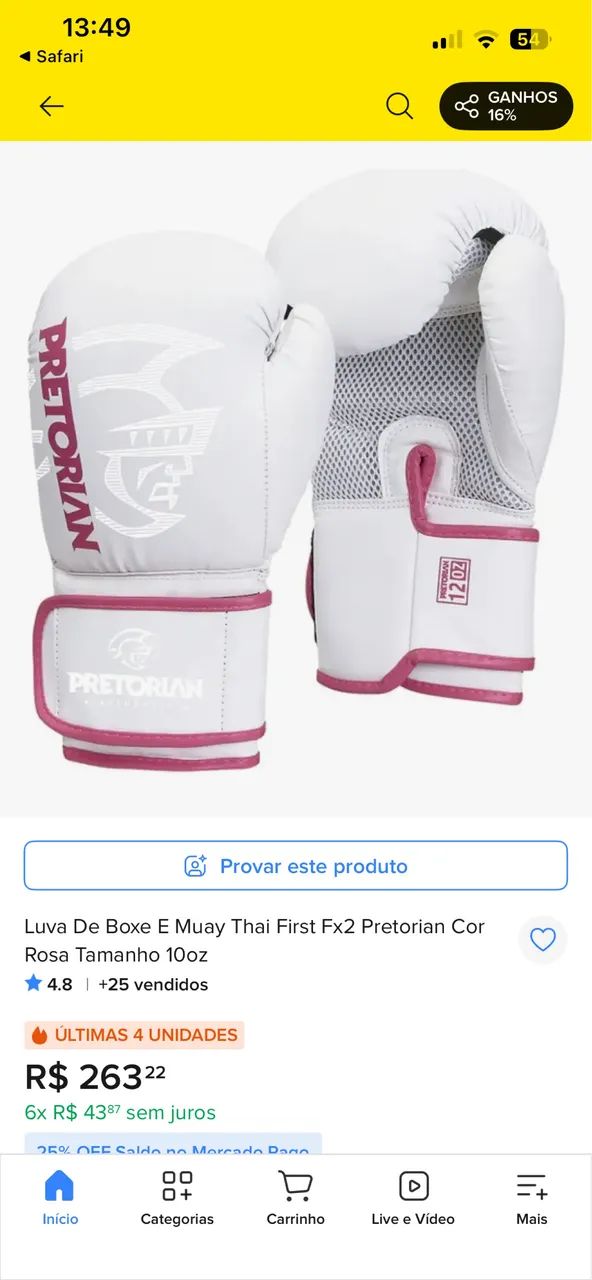 Luva muay thai 14OZ seminova  - Foto 3