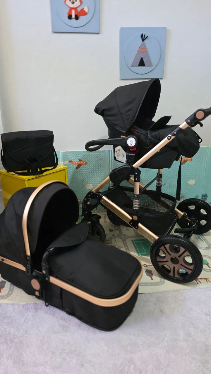 Carrinho de bebê com bebê conforto europeu  - Foto 3