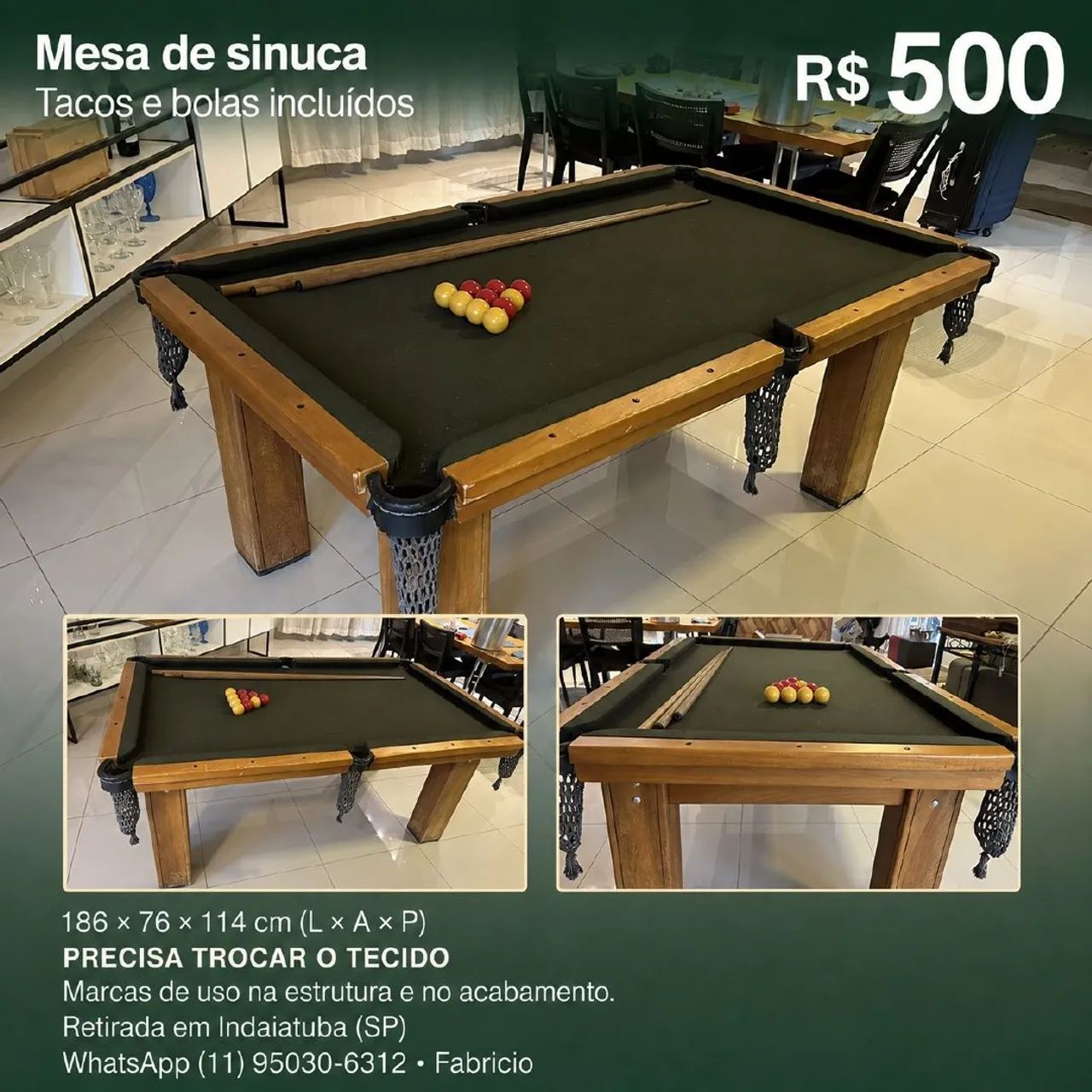 Mesa de sinuca / bilhar