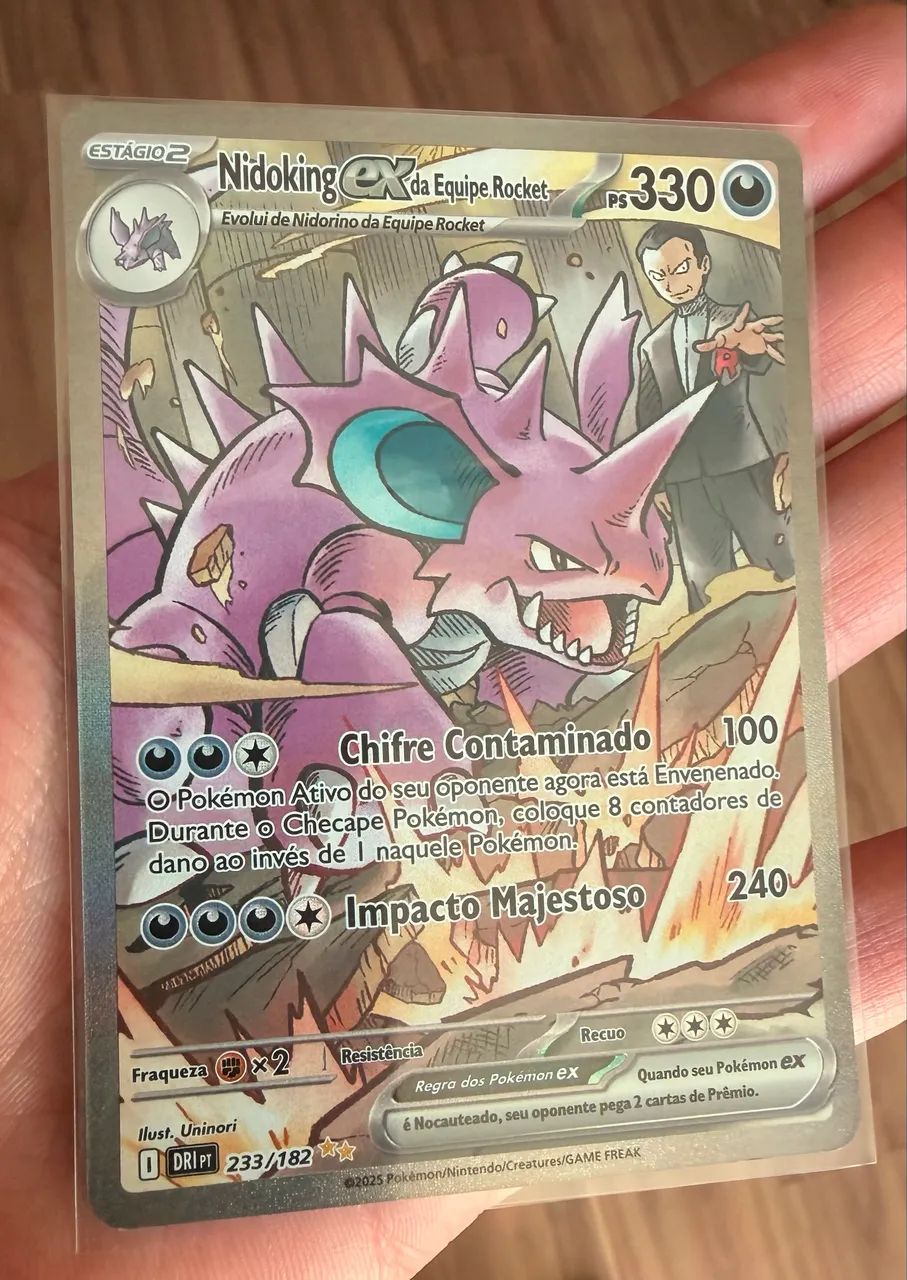 Carta Pokémon Nidoking EX da Equipe Rocket 233/182 NM - Foto 2