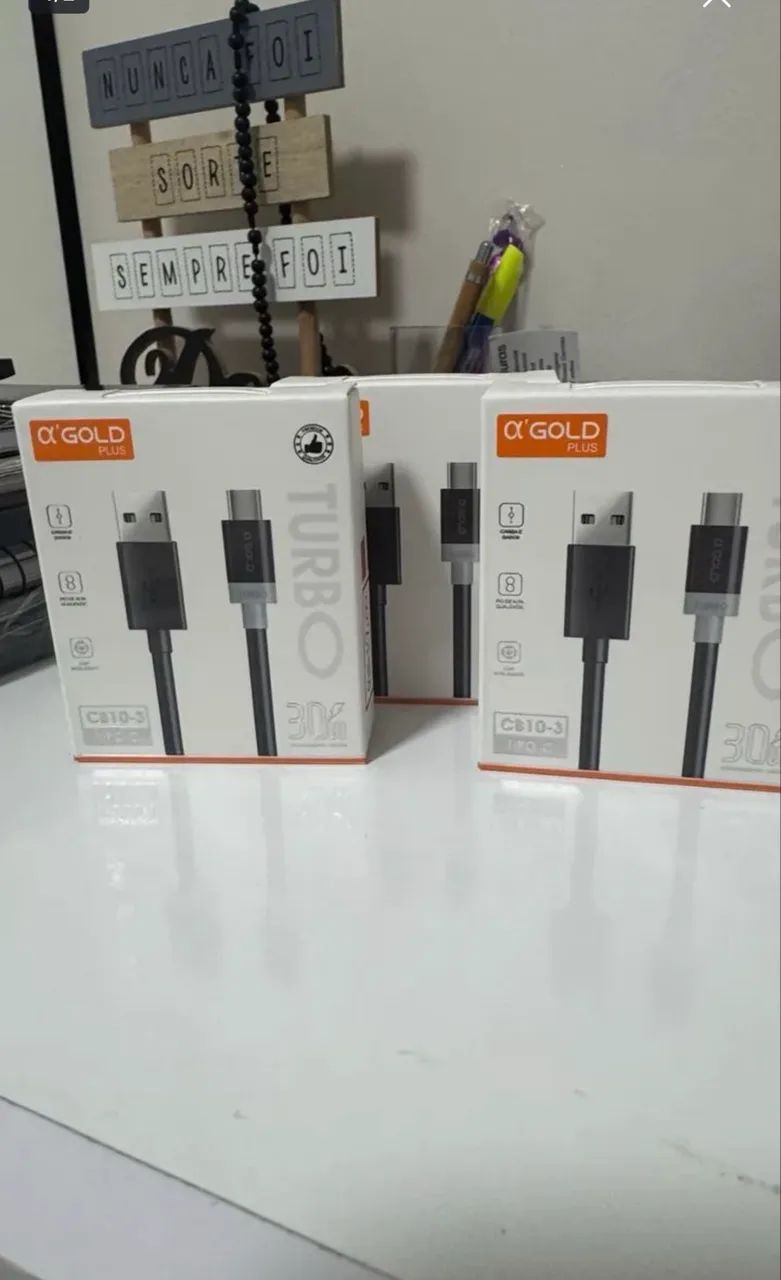 Excelente Cabo GOlD  Preto ,  USB / Tipo C  - Foto 3