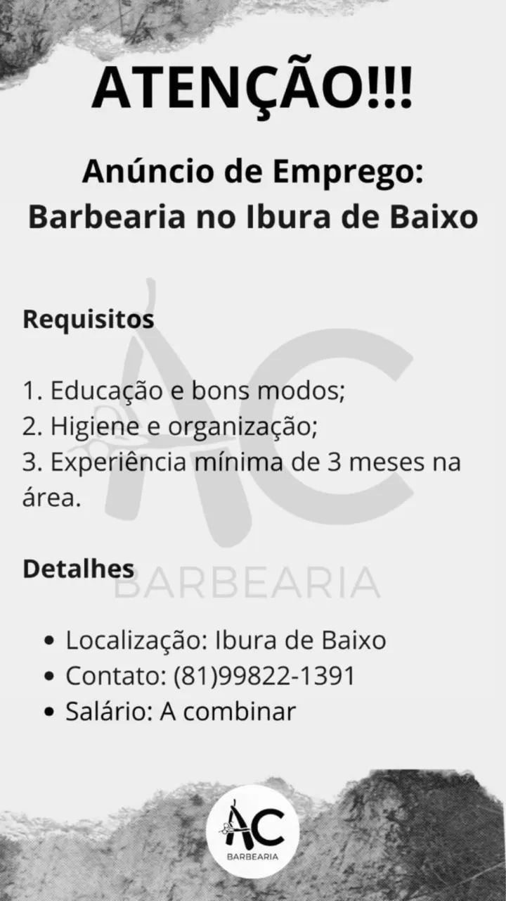 Vaga barbeiro emprego 