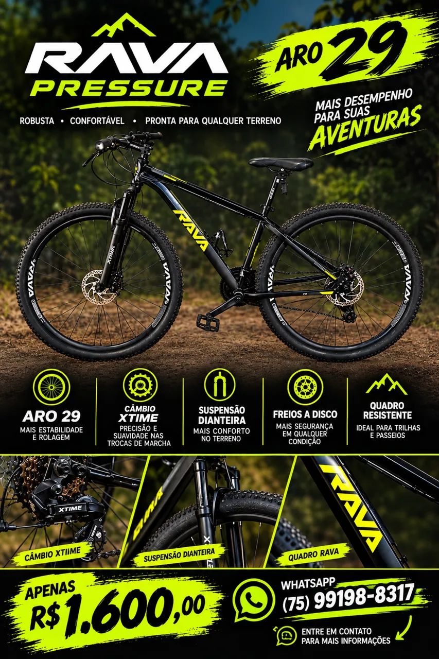 Bicicleta Rava Pressure Aro 29