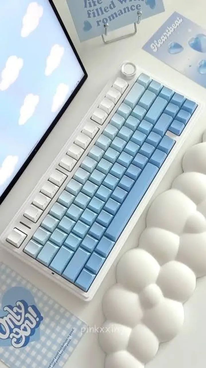 Teclado Mecânico AULA F75 - Gradient Blue - Foto 3