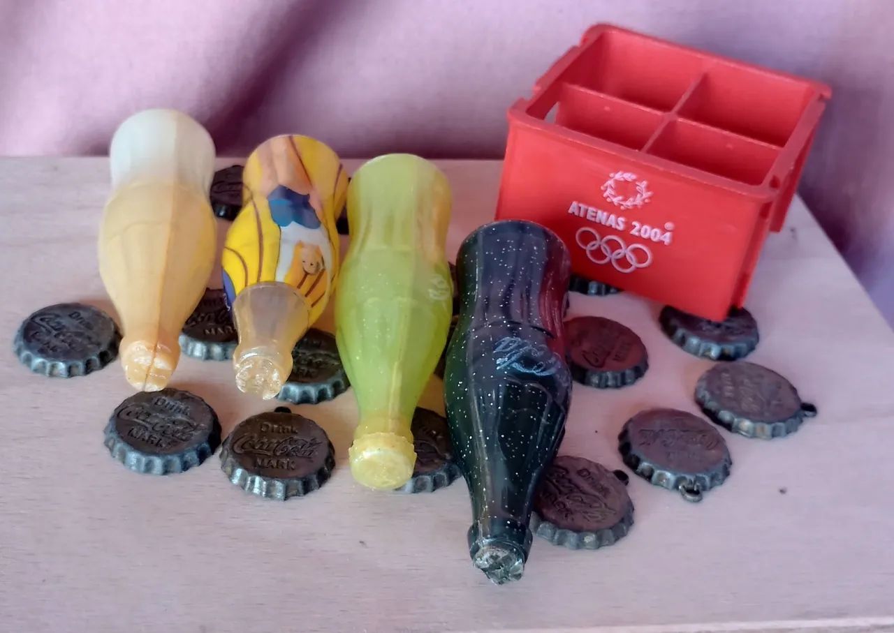 Mini garrafinhas com engradado da Coca Cola Olimpíadas 2004  - Foto 5