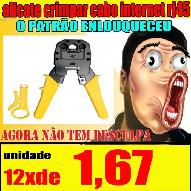 alicate  de crimpar cabo de rede telefone rj45  